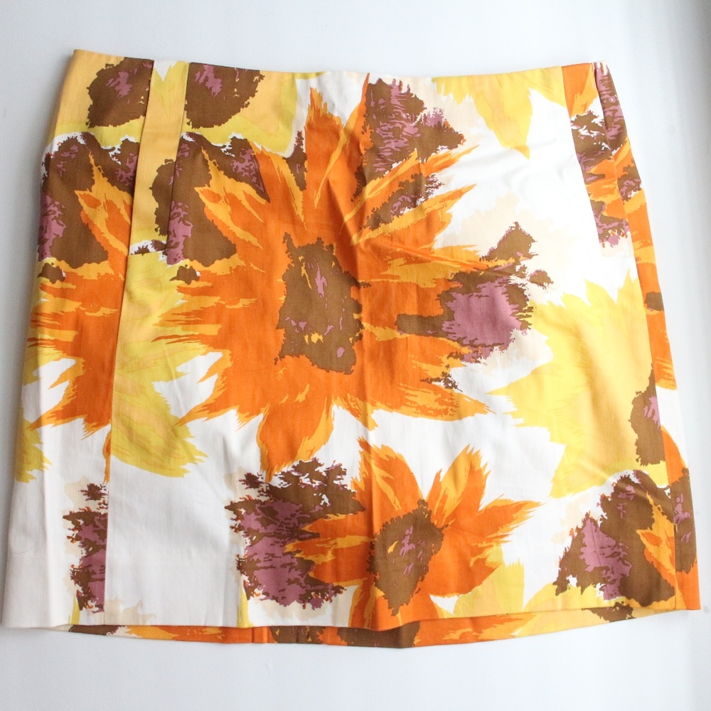 J Crew Factory floral sunflower skirt Size 6